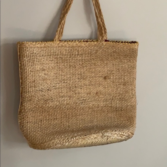 Vintage Handbag, Straw Flower Purse, Vintage Beach Bag, Floral Purse - Picture 2 of 8